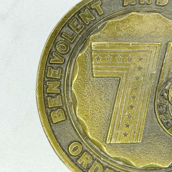 Adezy Vintage 1975 Benevolent Protective Order of Elks BPOE Belt Buckle - Picture 7 of 11